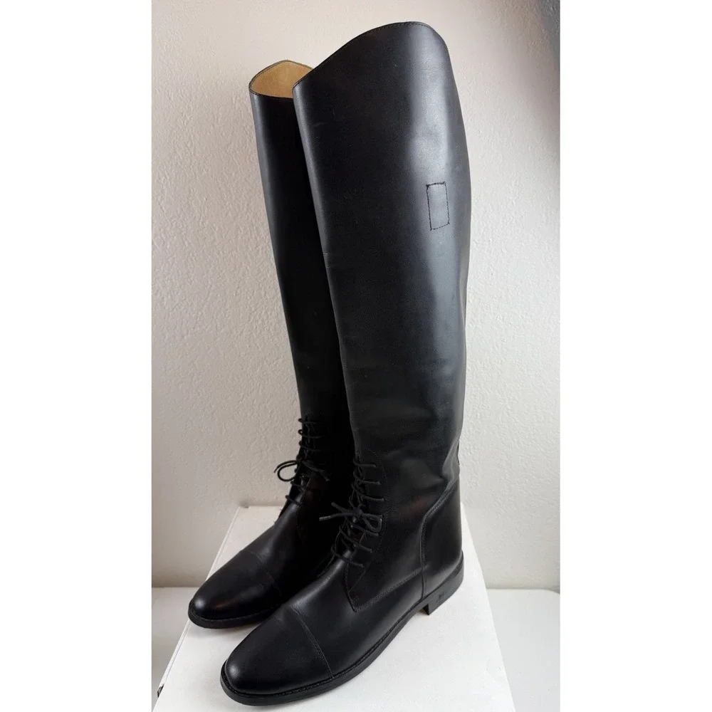 Vintage Amazonas Cavalier Womens Black Leather Riding Boots Sz 10.5M Equestrian